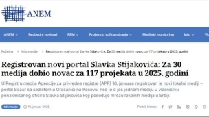 Stijaković osnovao 31. medij